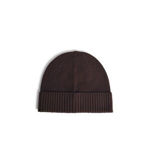 Seven Gauge Brown Wool Beanie Men